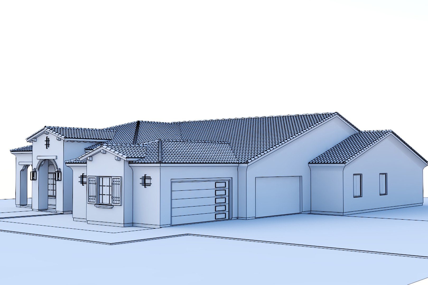 Spanish Themed House 3D Model - TurboSquid 2056221