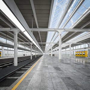 3D Train Station 01