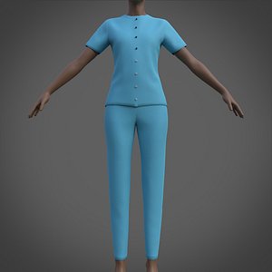 3D Female nurse uniform - 3D medical outfit
