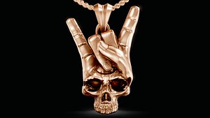 devil horn hand gesture pendnat