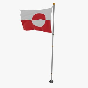 Pole Flag Greenland 3D model