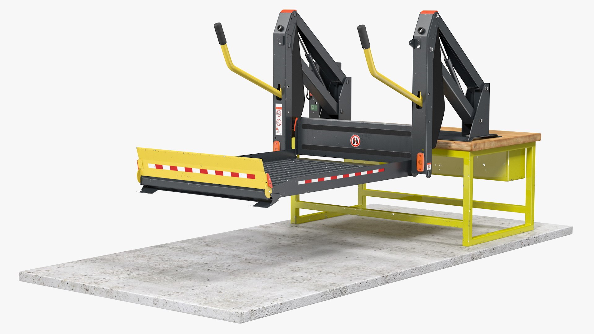 Linear Wheelchair Lift Rigged 3D model preview