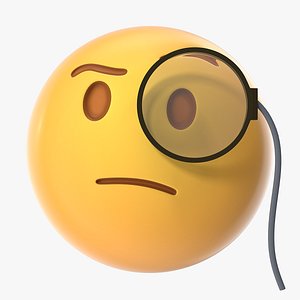 3D model face monocle emoji