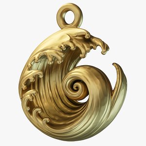 Ocean Wave Pendant - Elegant Swirl