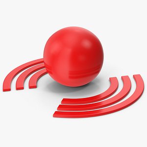 3D Red Radio Waves model