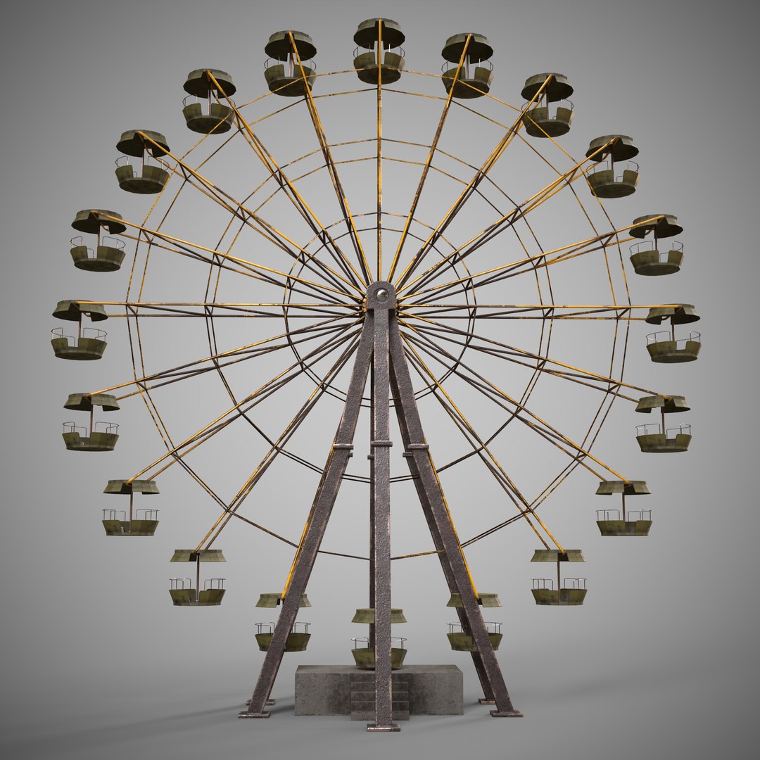3D An Old rusty abandoned Low-poly of a Ferris Wheel model - TurboSquid ...