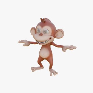 Monkey cartoon character 3D model