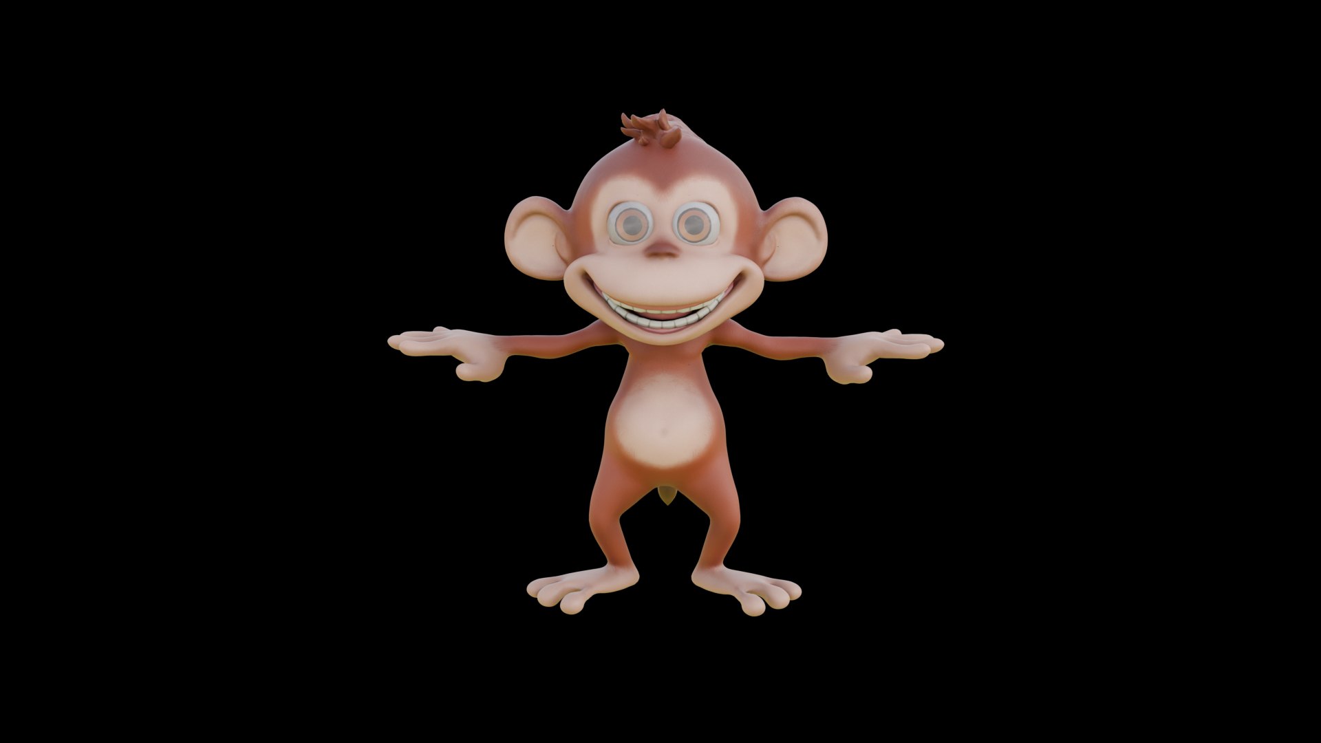 Monkey Cartoon Character 3D Model - TurboSquid 2346846