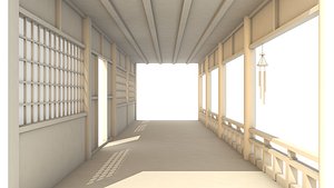 corridor hallway japanese 3D model