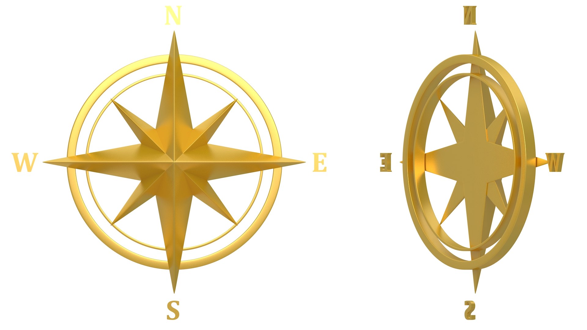 3d Basic Compass Rose Turbosquid 1851065 5133