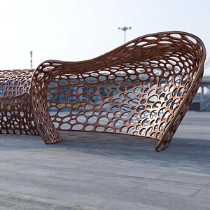 3D Futuristic pergola tunnel