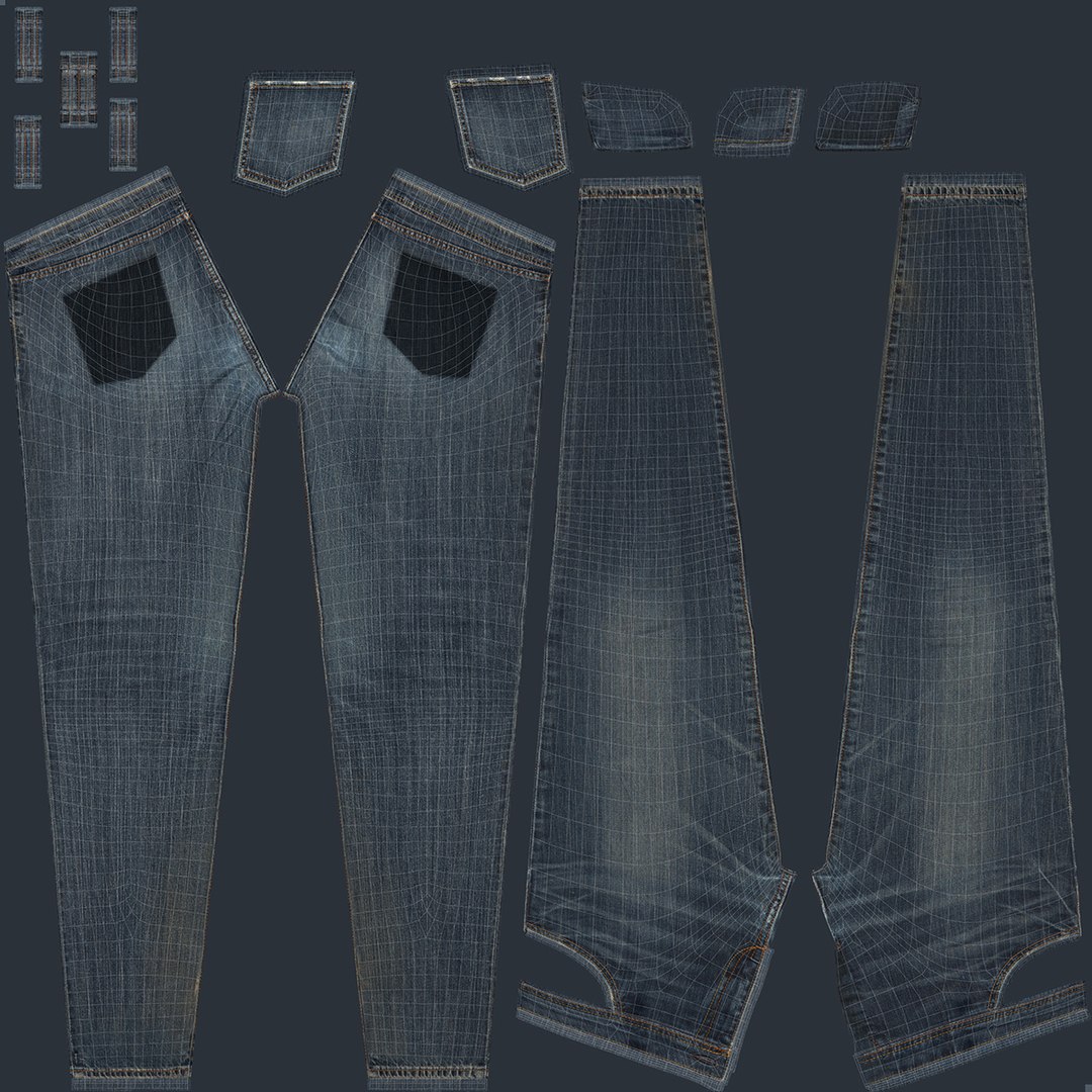 skinny jeans 3d model