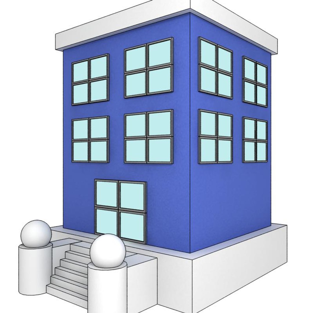 3d Cartoon Building Model