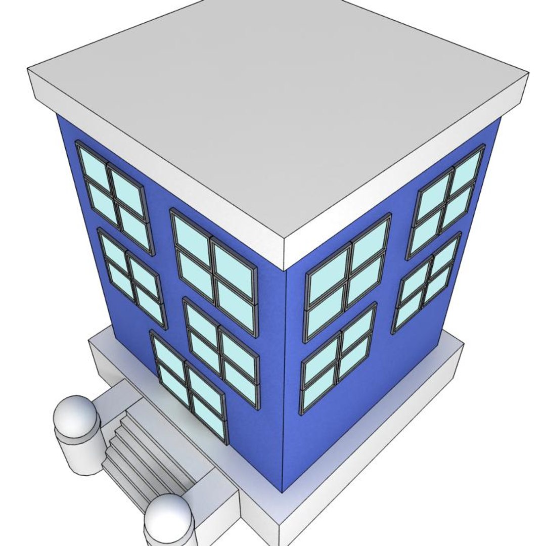 3d Cartoon Building Model