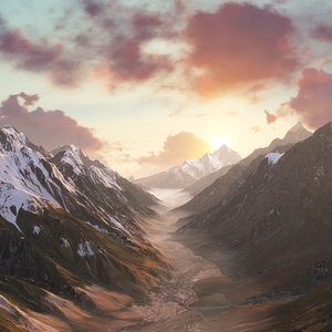 3D canyon landscape mountain