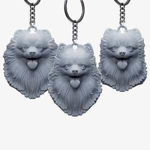 Pomeranian Dog Keychain Pack STL 3D model