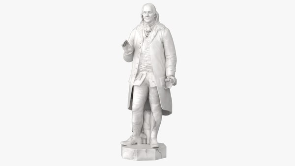Stehende Marmorstatue von Benjamin Franklin 3D-Modell - TurboSquid 2406240