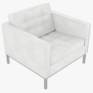 Knoll Florence White Leather Chair