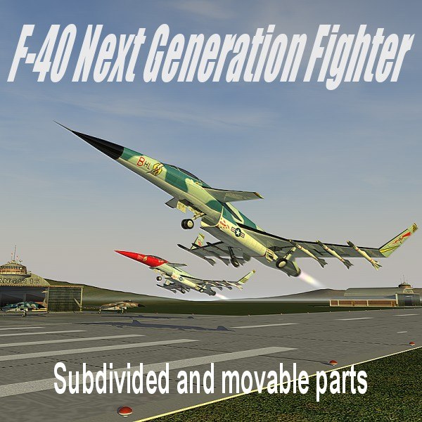 f-40 fighter airplane 3ds