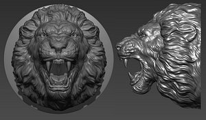 Lion grin roar 3D model