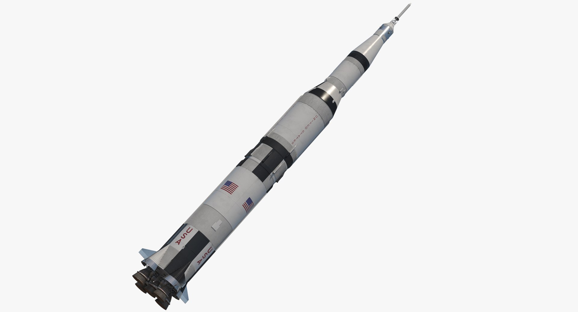Super Heavy Saturn V Rocket 3D model preview
