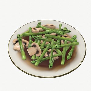 Asparagus Straw Mushroom 3D