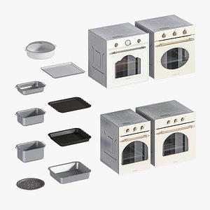 3D set oven kitchen