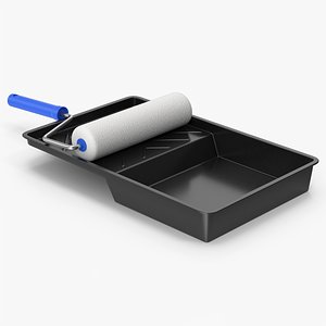 Paint Roller And Tray 3D model