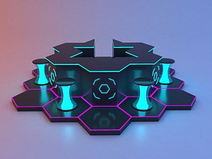 Futuristic scifi bar 3D model