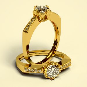 3d cnc diamond gold model