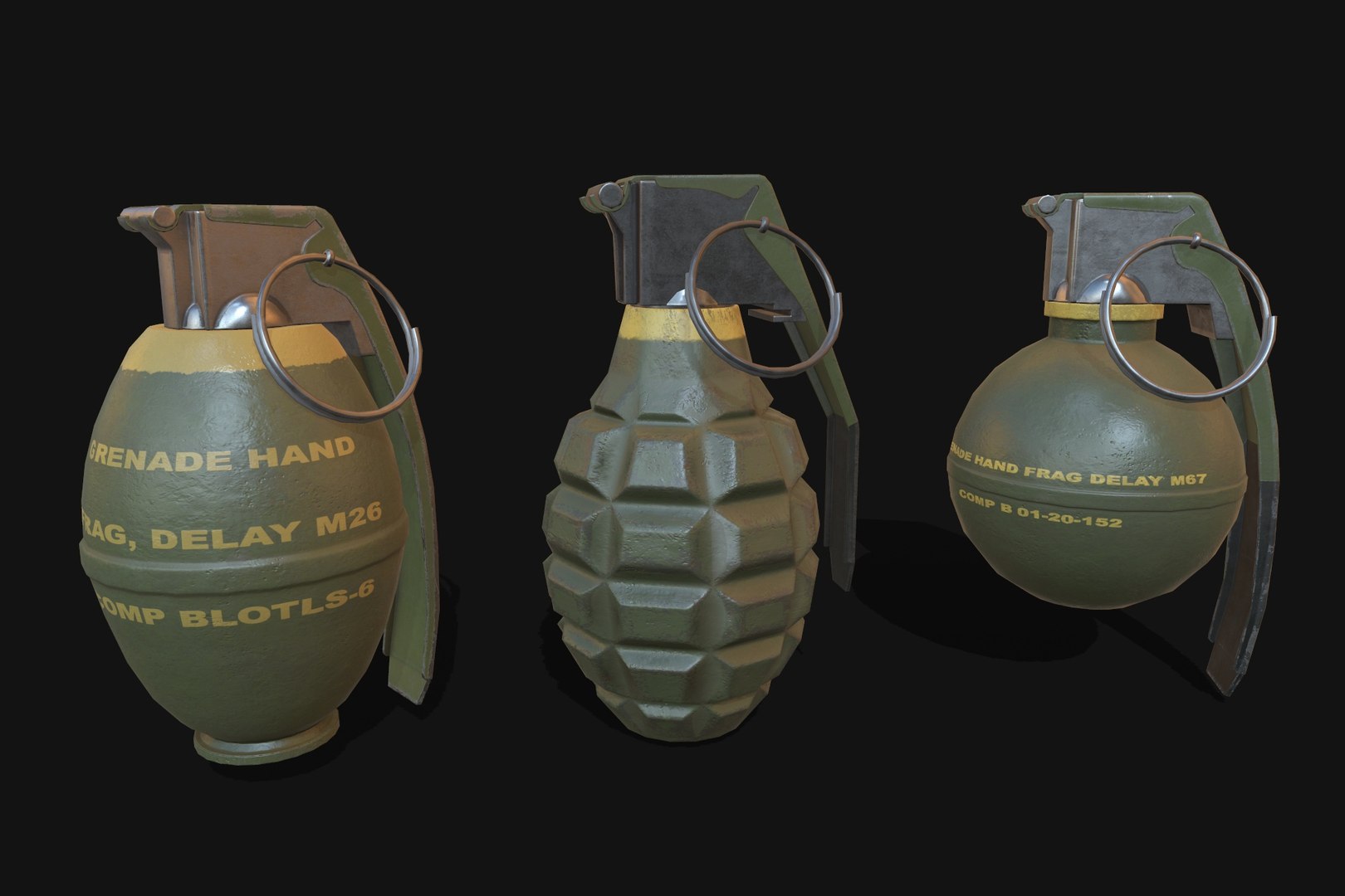3D Grenade Pack - TurboSquid 1819059