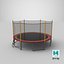 3D model trampoline safety enclosure