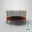 3D model trampoline safety enclosure