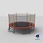 3D model trampoline safety enclosure