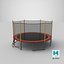 3D model trampoline safety enclosure