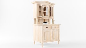 3D old kitchen cabinet model