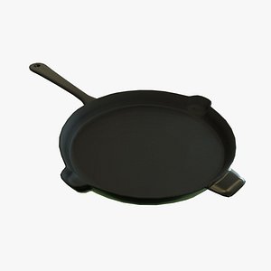 Frying Pan Black Low Poly