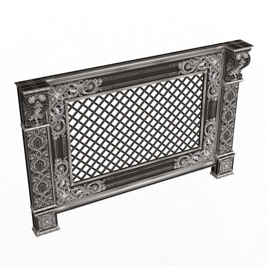 3D Radiator Cover Decorative Screening Grille Panel 04 - TurboSquid 2171575