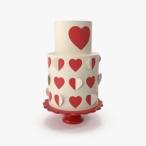 3D model Heart Cut Out Cake