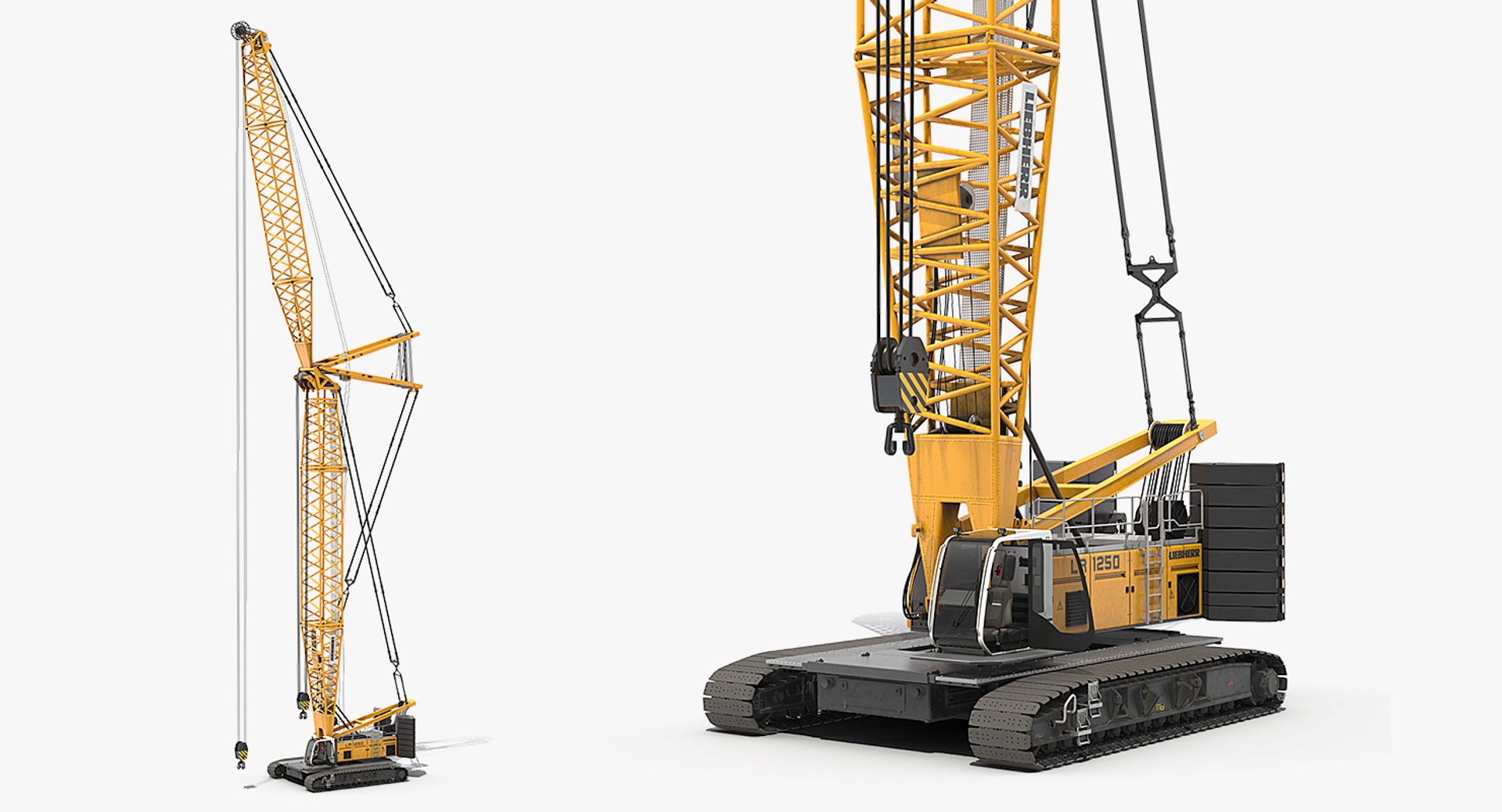 Liebherr LR1250 Crawler Crane Rigged 3D model preview