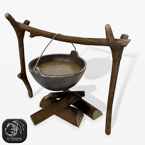 campfire cooking camp 3D model
