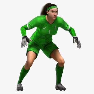 3D Female Goalkeeper Animated HQ model