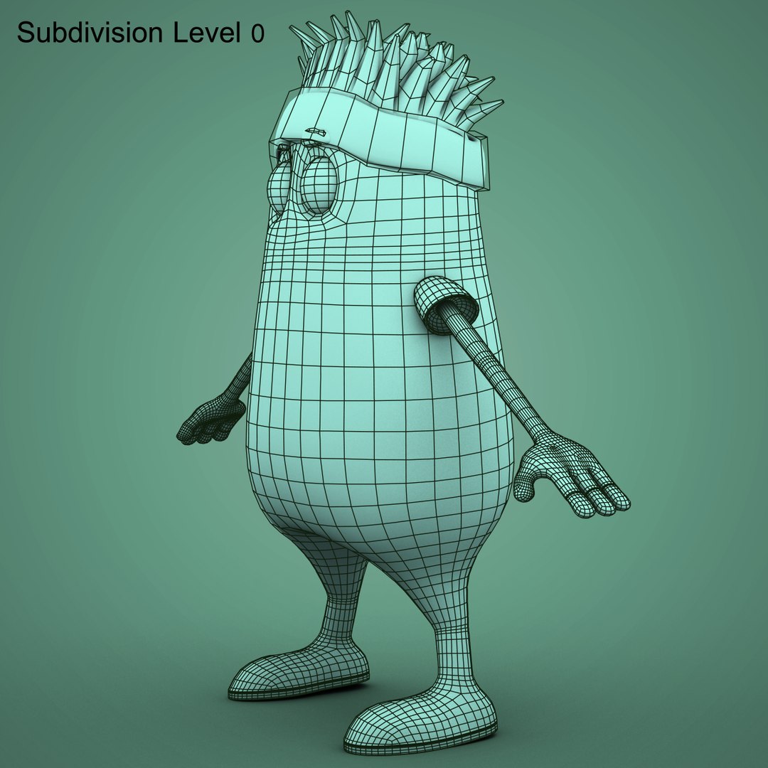 max low-poly rigged character bean