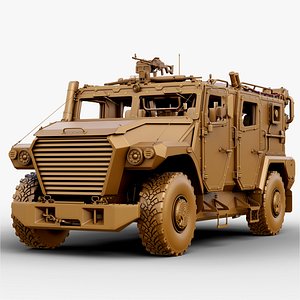 Highpoly Military Armored Car with Interior