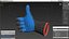 3D Safety Work Gloves Thumbs Up Blue Gray model