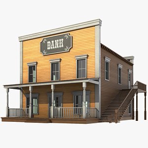 3D Detailed Western Bank
