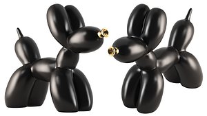 Balloon figurine - a dog with a golden nose 3D model