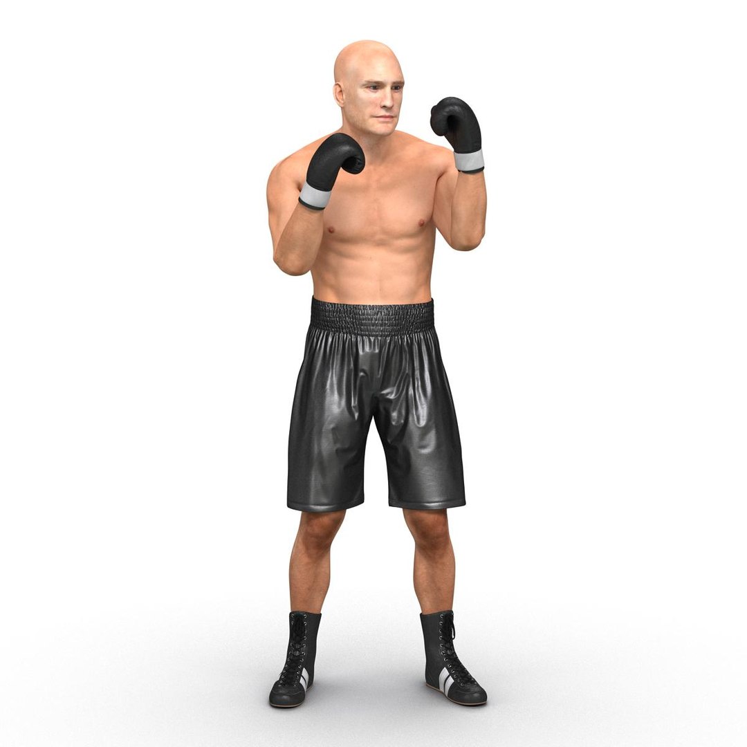 Adult Boxer Man Rigged 2 3D Model 3D model preview