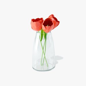 3D TulipFlower red
