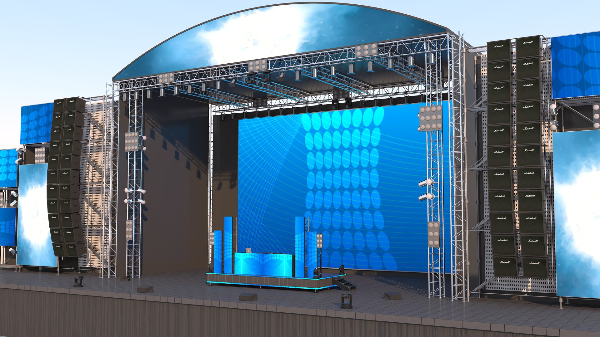 3D Mega Stage DJ Set -Day Model - TurboSquid 1895187